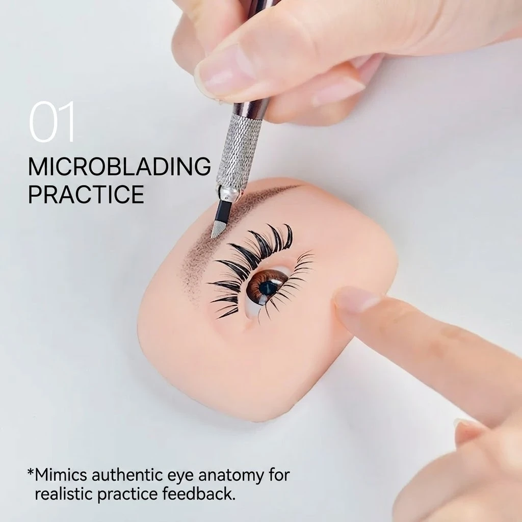 Lifelike 5D Silicone Practice Skin! Soft Solid Fake Face for Microblading & Lash Extension Beginners