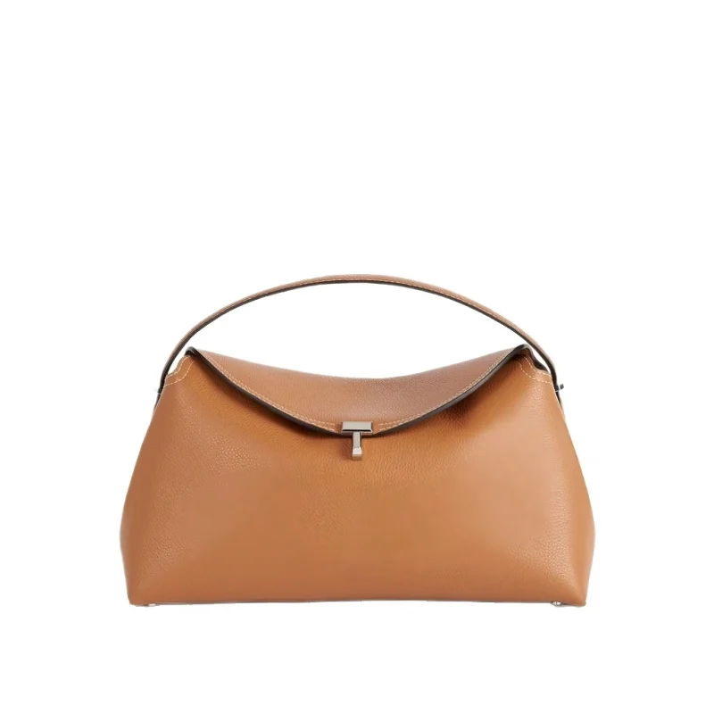 

Pillow Bag Women Cowhide Leather Underarm Purse Large Capacity Commuter Handbag