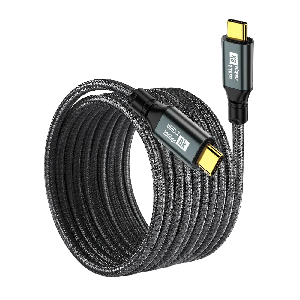 Type C naar Type C PD100W snellaadkabel USB 3.2 20Gbps ThunderBolt 3 8K 3m Verleng datasnoer voor iPhone 15 Pro Max MacBook
