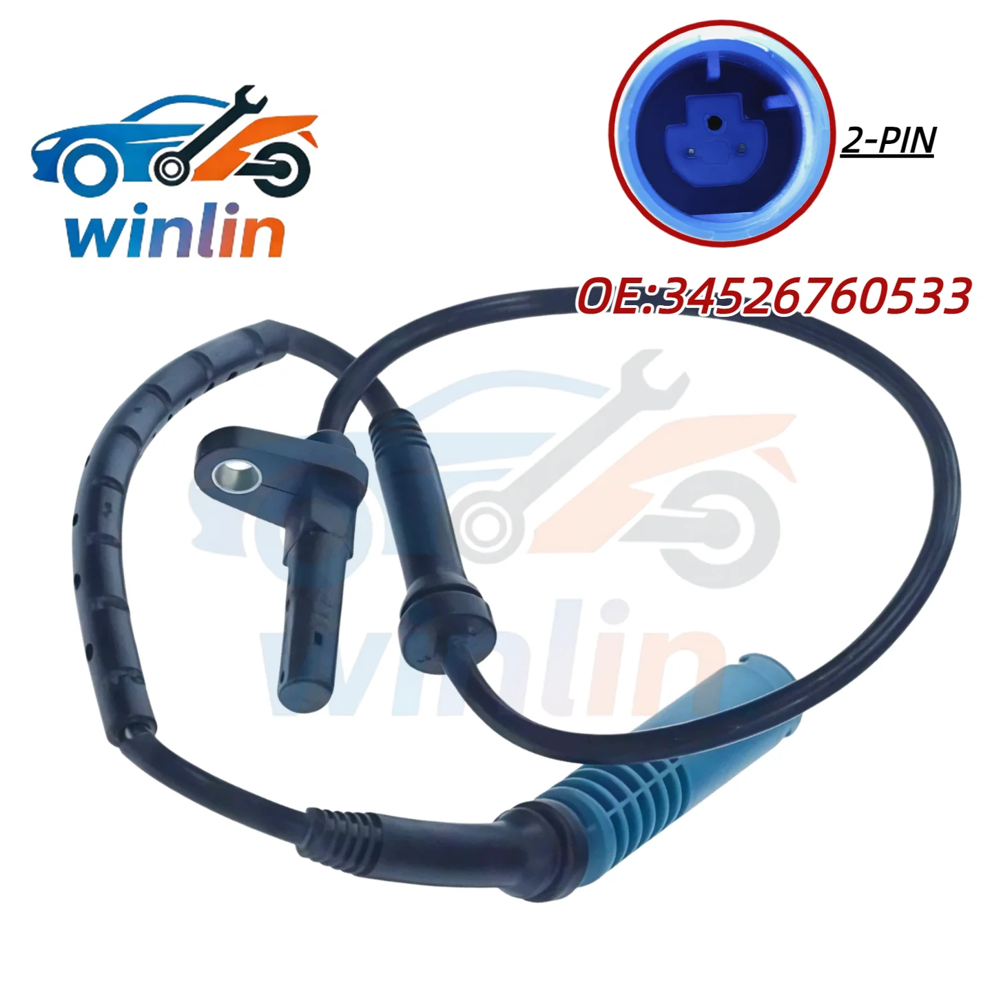 Brand New ABS Wheel Speed Sensor Front Left & Right Side 34526760533 for BMW X5 E53 2000 2001 2002 2003 3.0i 3.0d 4.4i 4.8is