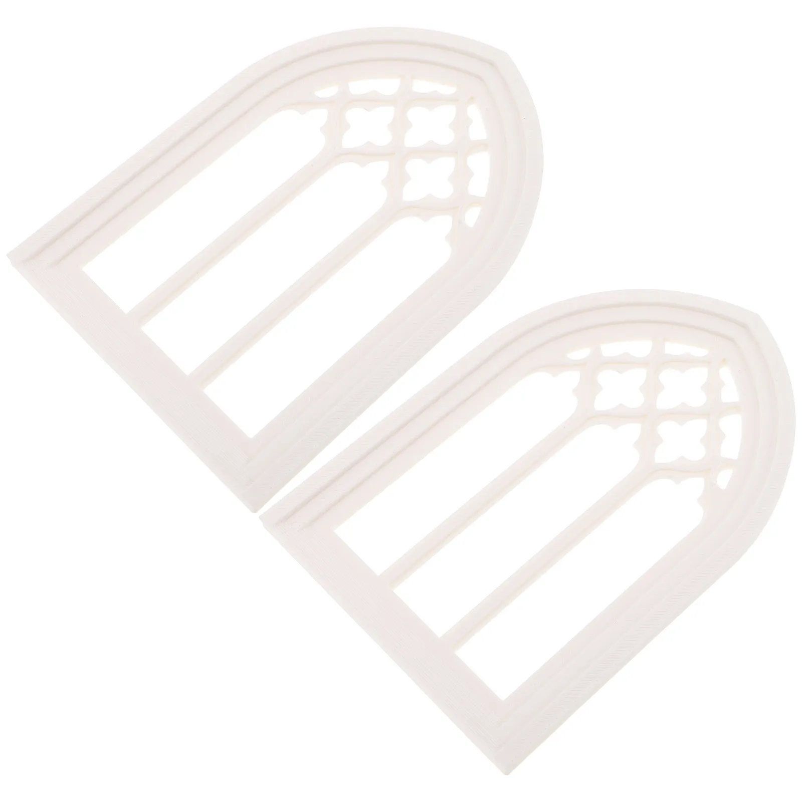 

2pcs Miniature Dollhouse Window European Style Plastic For House Decor Diy Simulation Kit Mini Furniture Playhouse Building