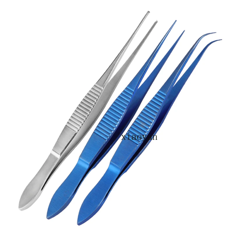 Double eyelid plastic surgery instrument Forceps Microscopic 10cm tissue forceps Head 0.5mm toothed eye forceps