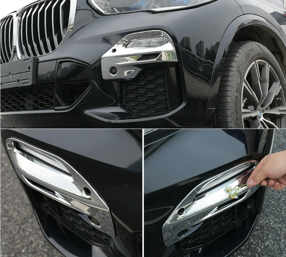 

For BMW X5 G05 2019 2020 Accessories Chrome Car Front Fog Light Cover Trim Tail Foglight Frame Bezel Cover Trim Auto Decoration