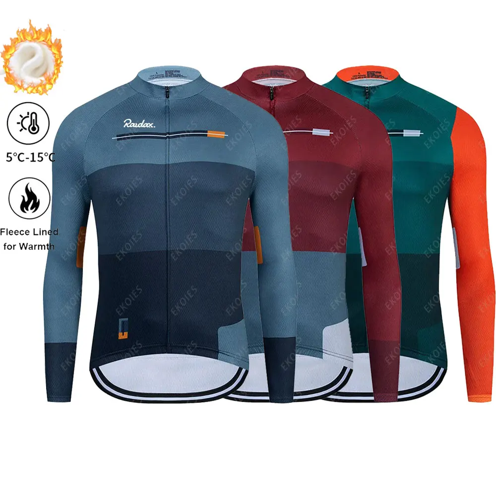 

2026 Мужская велосипедная майка RAUDAX с длинным рукавом, зимняя термофлисовая велосипедная команда, одежда для велоспорта, спортивная одежда для езды на открытом воздухе, MTB, велосипедная одежда