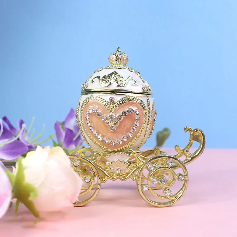 

Новый доступный роскошный стиль, металлическая эмаль, цвета, каретка, шкатулка для драгоценностей, инструменты для хранения, украшение для рабочего стола, украшение для гостиной, дома