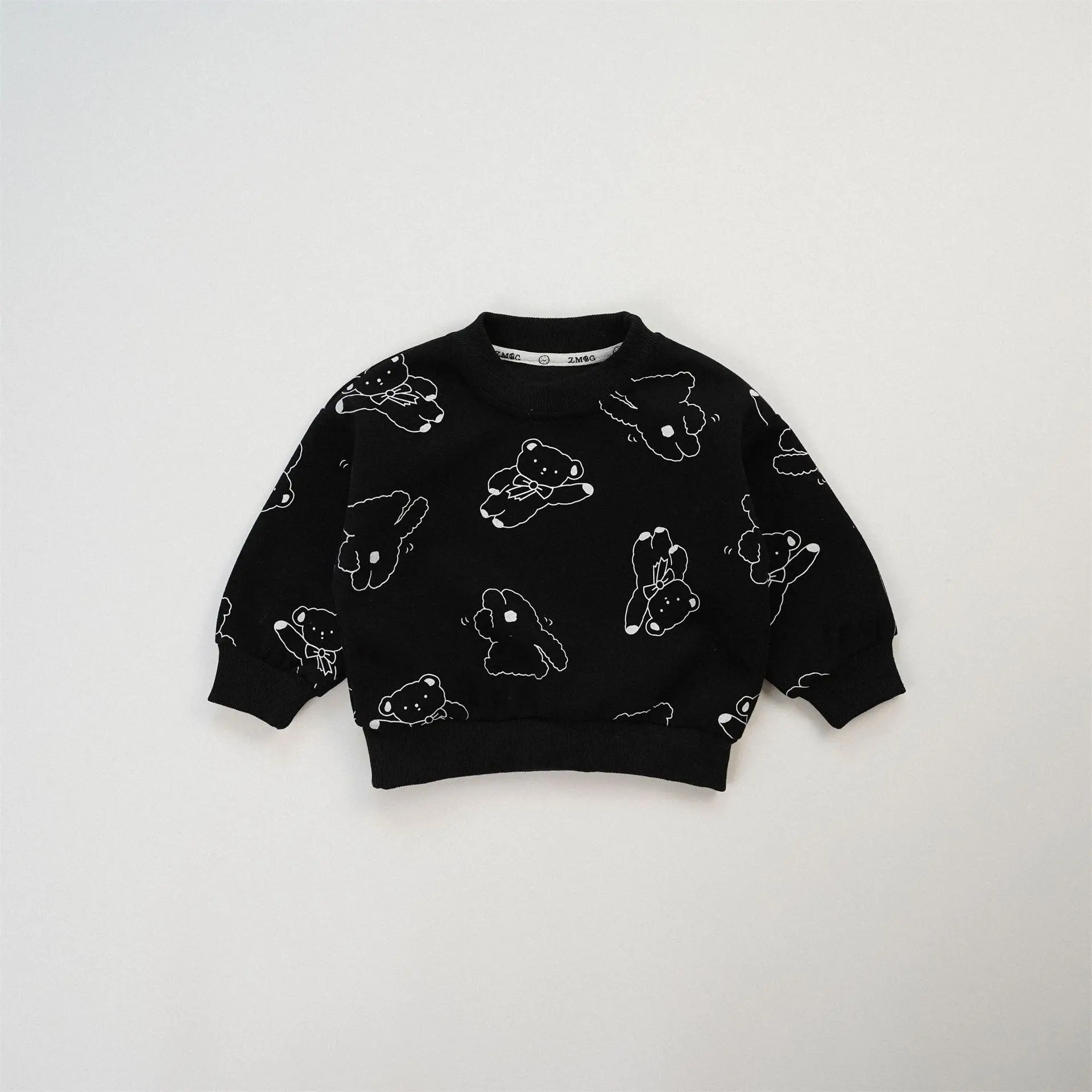 2024 Autumn New Children Long Sleeve Casual Sweatshirt Cute Cartoon Print Baby Pullover For Boys Girls Cotton Sweatshirt Clothes