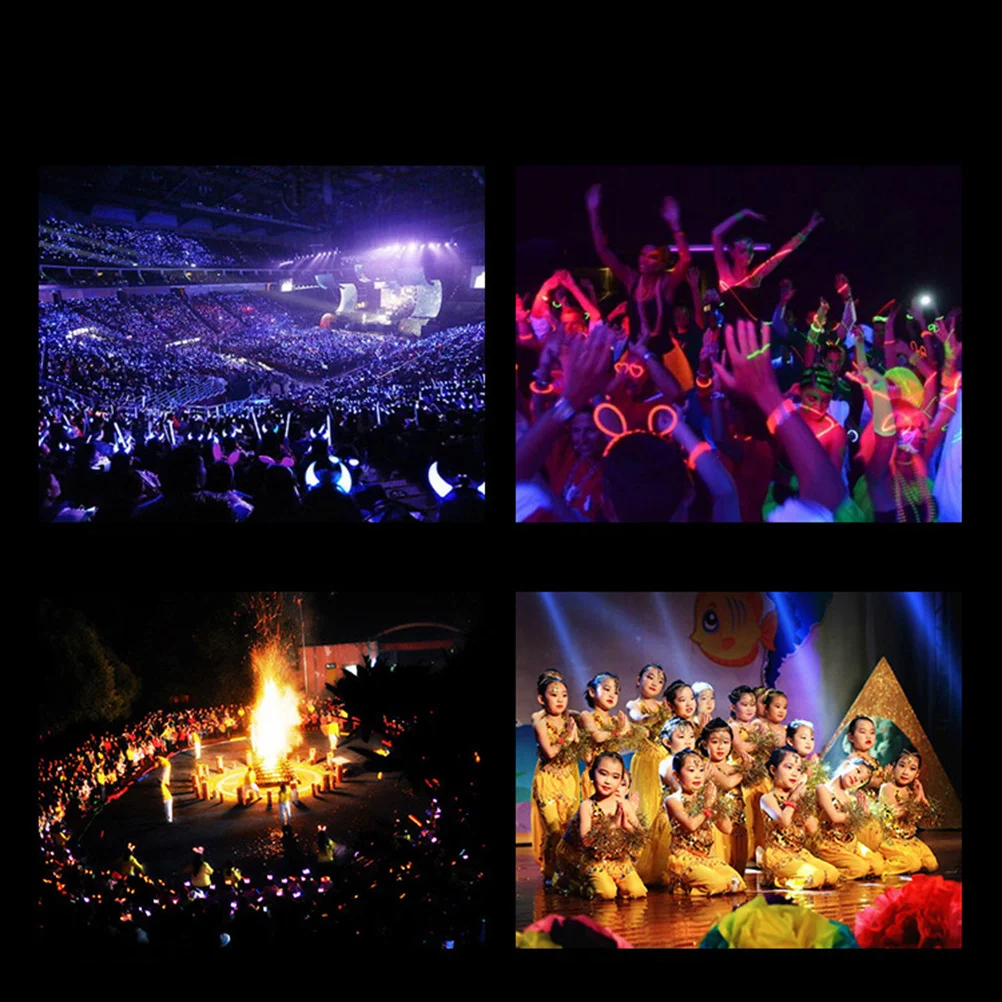 

6Pcs Heart-Shaped Glow Sticks Portable Lightweight Bright LED Luminous Party Concert Light Sticks Eco-Friendly for Festivals