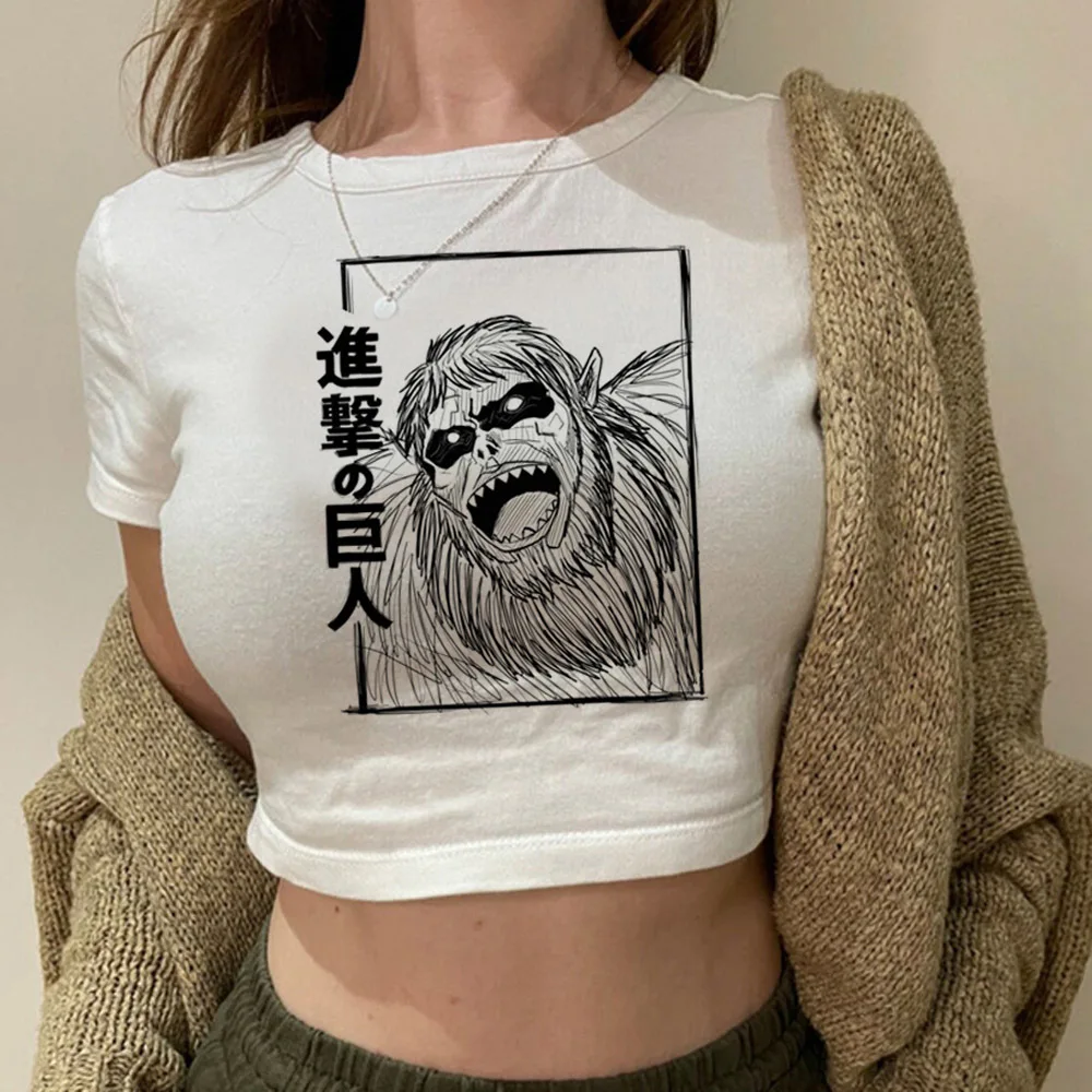 Attack on Titan crop top shoujo manga cutecore clearance sales grunge harajuku t shirt goth summer dollette vintage jojifuku