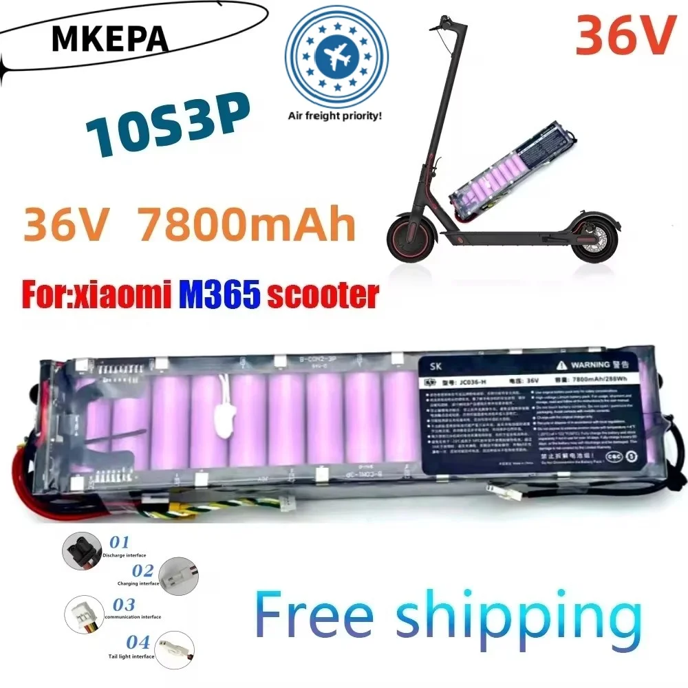 Original 36V 7800mAh lithium battery pack, used for 36V Xiaomi M365 M356 Pro dedicated battery, Xiaomi series scooters