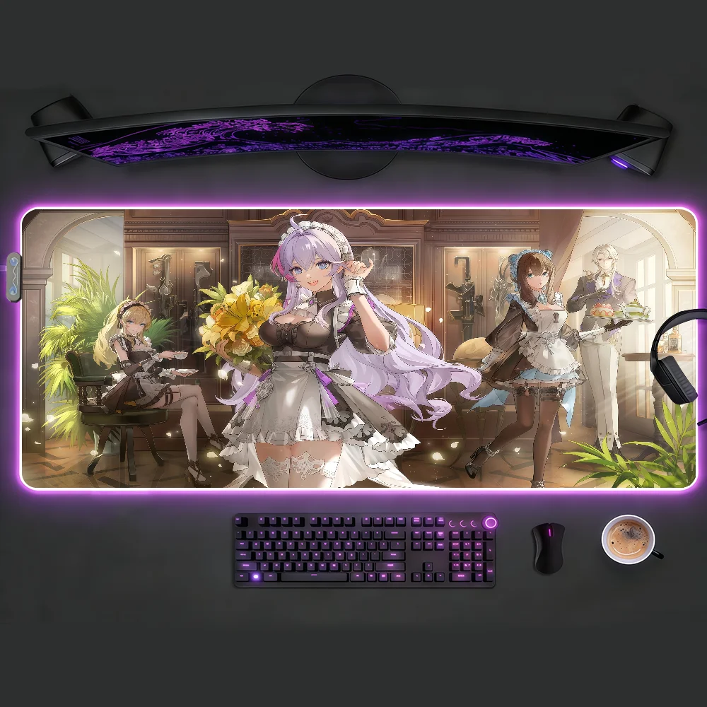 

Коврик для мыши Strinova RGB LED, нескользящий, резиновый, для геймеров, большой XXL, для компьютера и офиса, для клавиатуры