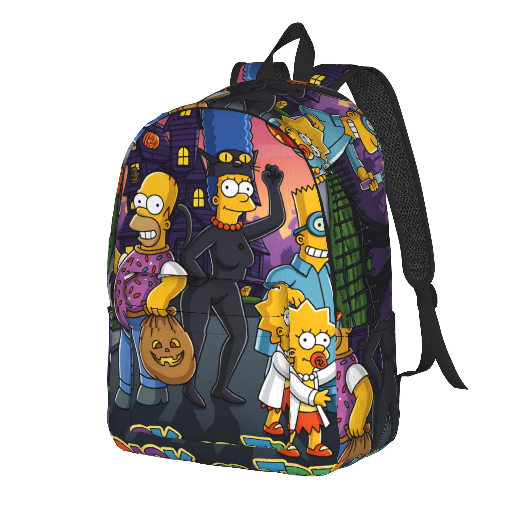 S-Simpsons Trick or Treat Man Aliens Halloween Backpack  Travel Backpacks Men Fashion School Bags Design Print Rucksack