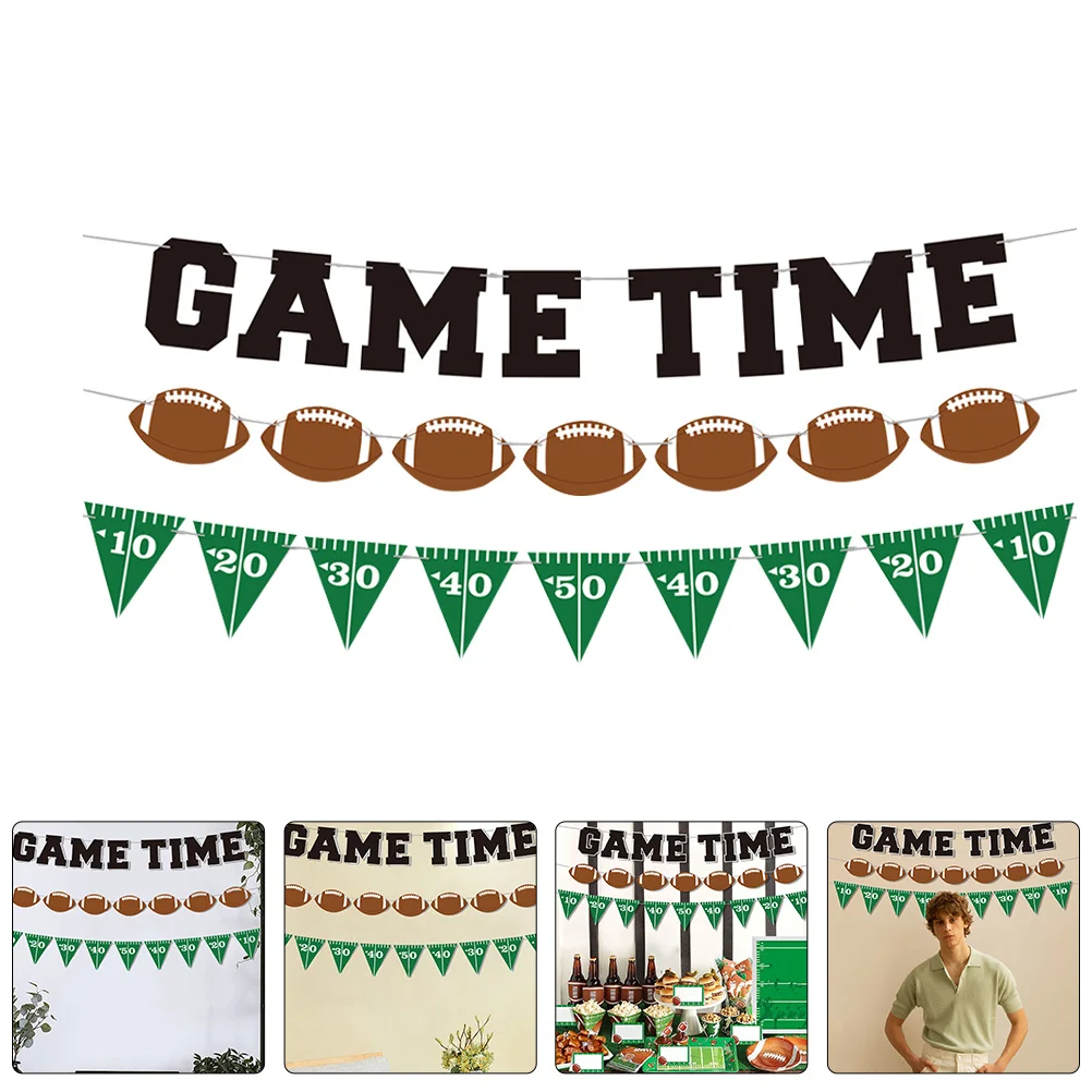 

3Sets Rugby Banner Hanging Decor Football Party Supplies Birthday Sports Theme Football Birthday Decorations Party Decorations