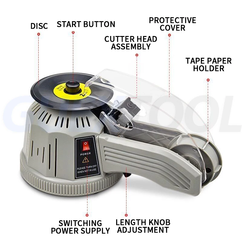 Automatische tape dispenser, ZCUT-2 Hulpmiddel Kantoor Materiaal, Microcomputer Intelligente Kleine Auto Tape Cutter, tape Snijmachine, voor hoge temperatuur plakband/maskerende tape/transparant plakpapier/aluminiumfol