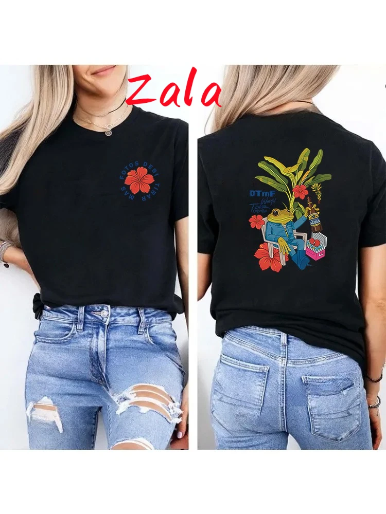 Rapper Bad Bunny T-shirt Debi Tirar Mas Fotos DTMF World Tour Women's T-shirt Vintage Men T-shirts Streetwear Women's Clothing