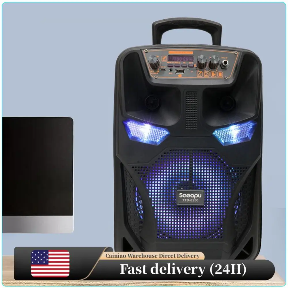 

Беспроводная портативная колонка Bluetooth с поддержкой FM-радио, мощный сабвуфер для улицы, дома, вечеринок и путешествий