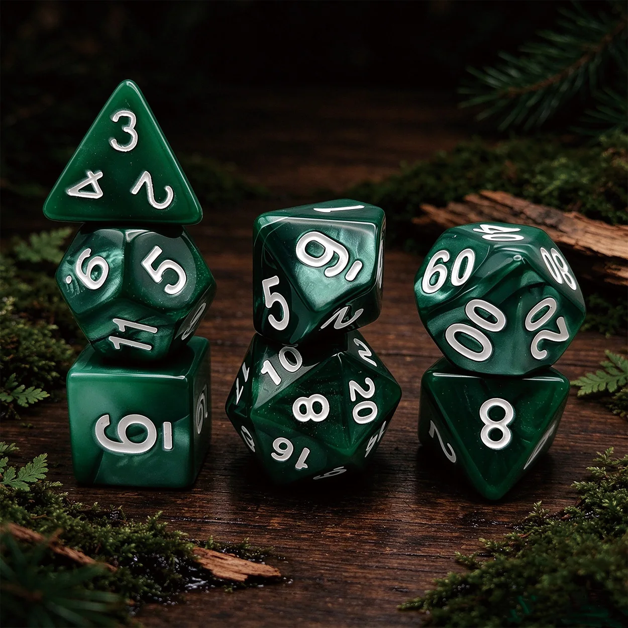 7Pcs/Set Polyhedral Marble Effect Dice Set for DND Game And RPG Board Games Ideal Gift
