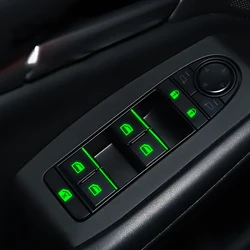 Car Window Lifter Luminous Switch Button Stickers for Kia Rio Optima Sportage Sorento Soul Ceed Cerato Forte Seltos 3 Buttons Fl