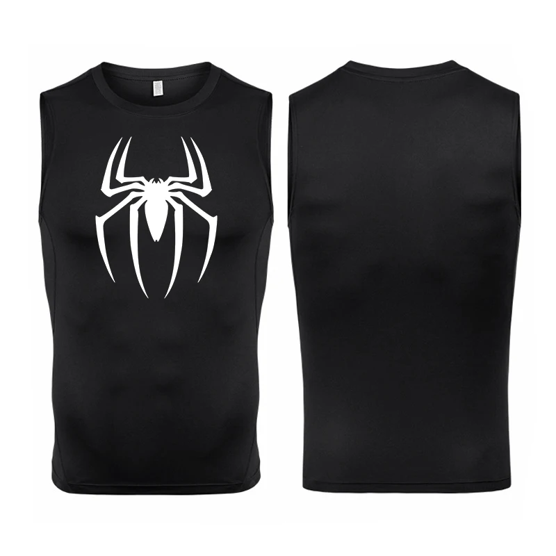 

Graphic Sleeveless Compression Shirt for Men Athletic Quick Dry Tank Tops Tees Gym Workout Running Vest Baselayers Undershirts
