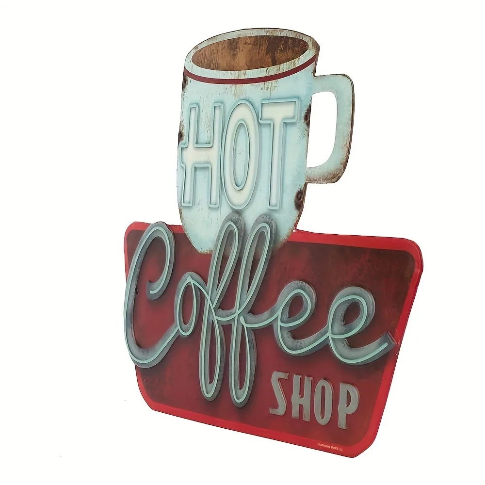 Vintage Coffee Cup Wood Sign - Well Designed, High Quality Wood Decor for Your Home Kitchen, Office, Restaurant or Coffee Shop