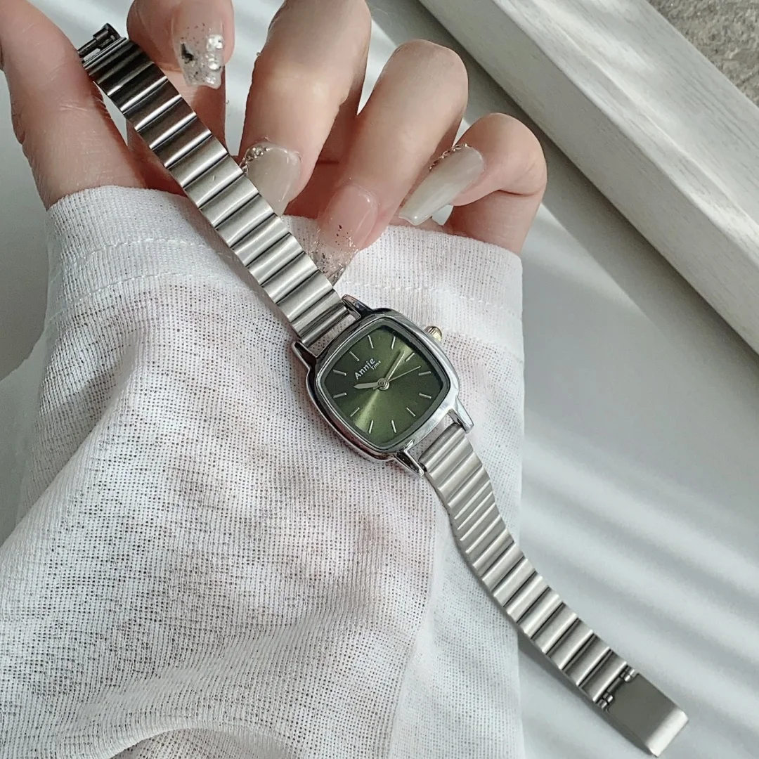 Fashionable and Simple Gold Stainless Steel Women's Watch Business Casual Elegant Quartz Watches Small Square Ladies Wristwatch