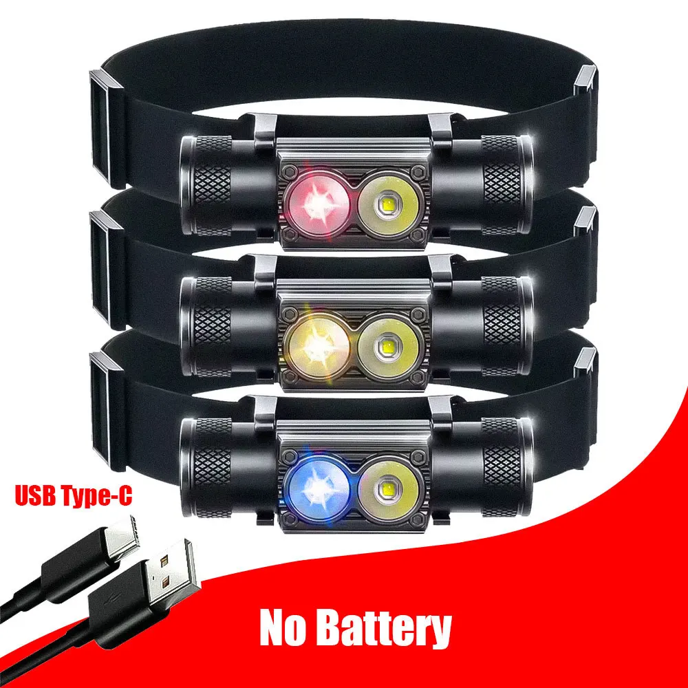 lanterna-de-cabeca-led-sem-bateria-de-alta-potencia-branca-vermelha-azul-amarela-recarregavel-usb-tipo-c-para-camping-caca-e-pesca