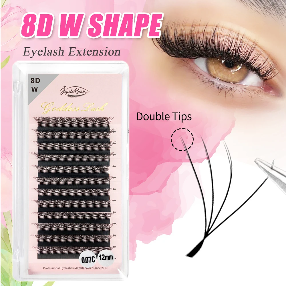 Goddess Cilios 3DW 4DW Shape Lashes Extension 6D 8D Eyelash W Cilios Individual Lash Eyelash Extensions W Doubble Tips Lashes