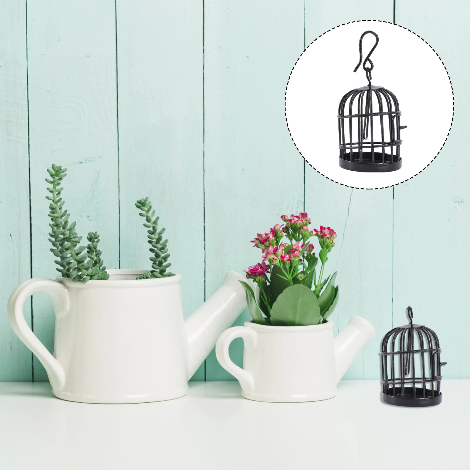 

Iron Birdcage Adornment Micro L Hollow Plant Decor Durable DIY Crafts Realistic Home Office Bedroom nament Statue