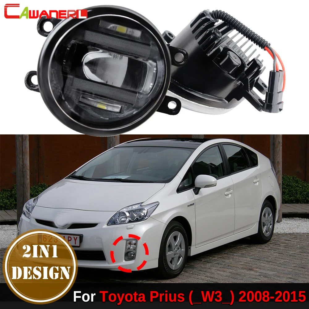 2 Pieces Car Front LED Lens Fog Light Daytime Running Lamp DRL For Toyota Prius (_W3_) 2008 2009 2010 2011 2012 2013 2014 2015