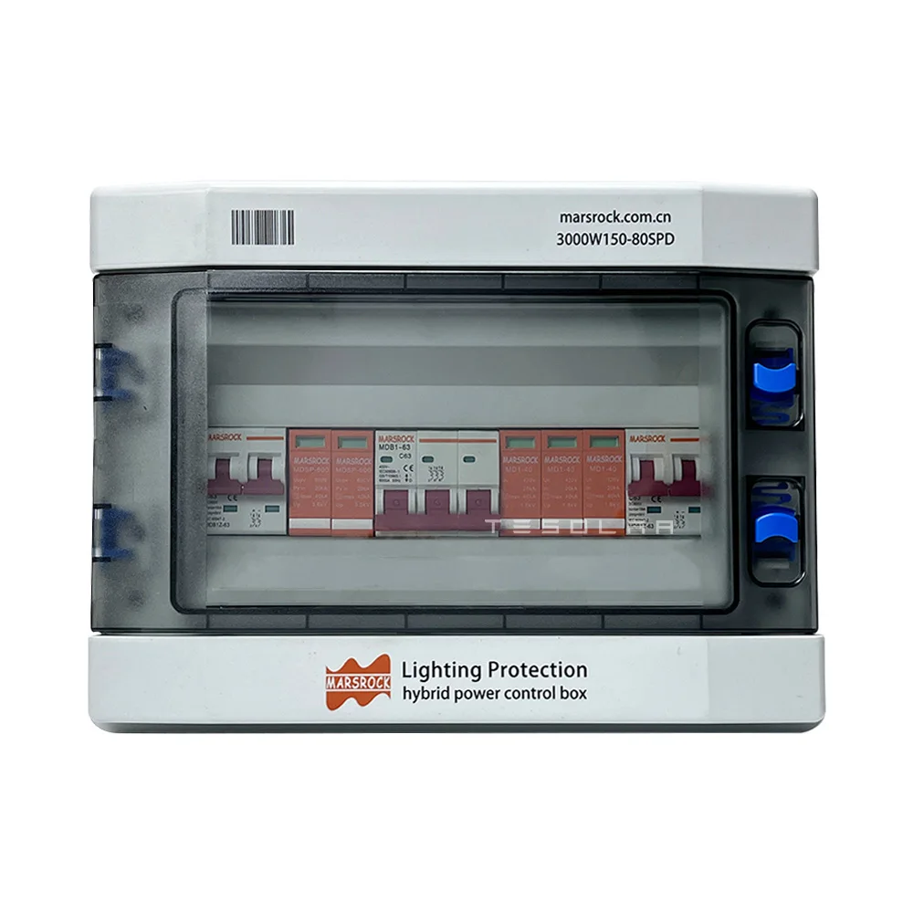 Imagem -03 - Caixa de Distribuição ac com Spd Surge Protection Prendedor Iluminação Vento Solar Hybrid Power Control Box pv dc Combiner