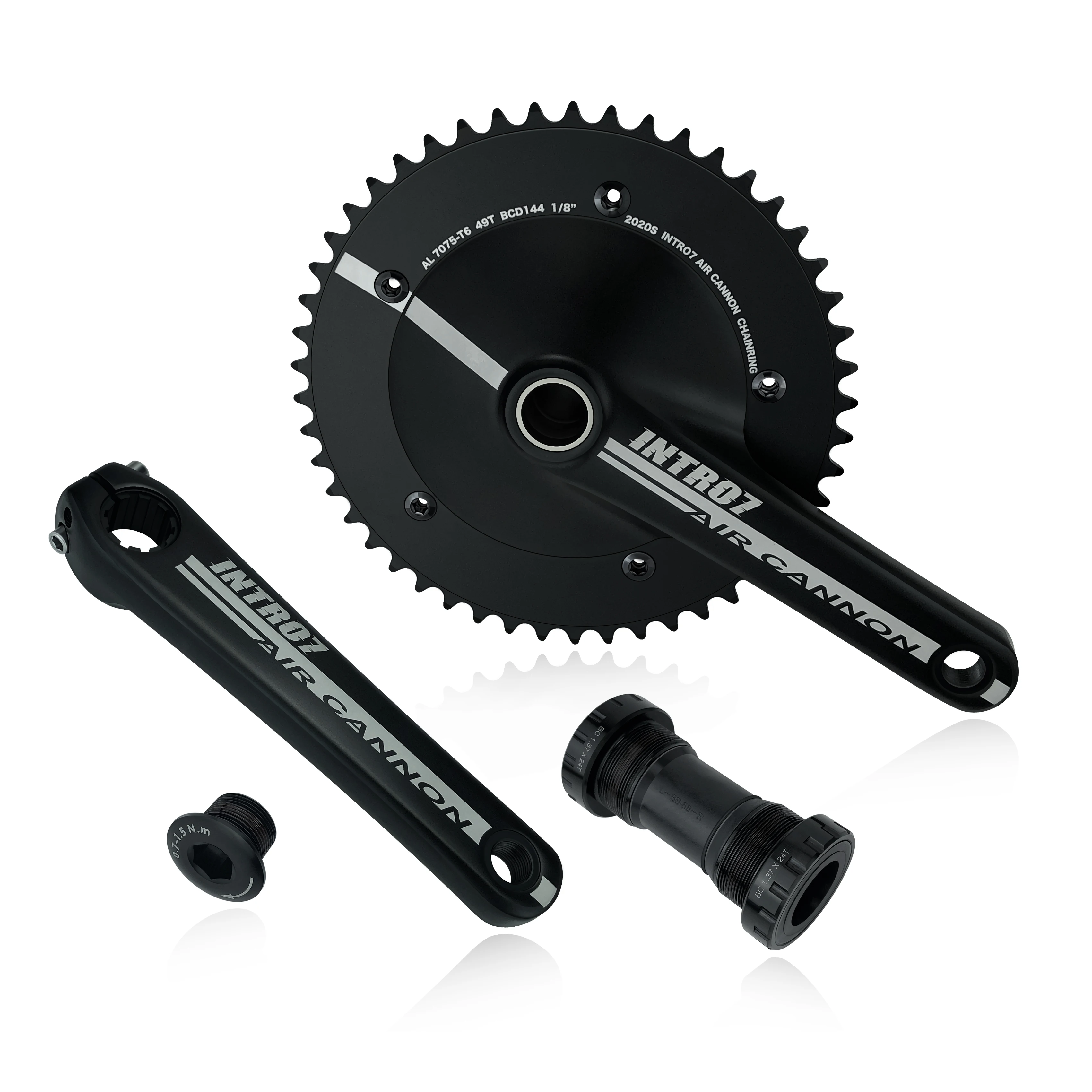 Platos y bielas de bicicleta de piñón fijo INTRO7 49T 144BCD 165MM rueda dentada y manivela piezas de pista de ciclismo de marcha única juego de bielas de bicicleta Fixie