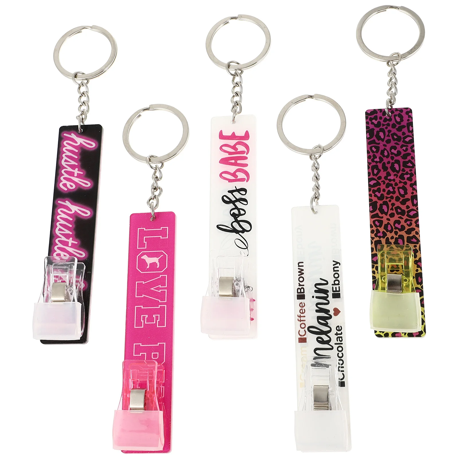 5 قطعة مقاطع سلاسل الاكريليك ساحبات البطاقات تماس لبطاقة الائتمان ATM المحمولة حامل الهوية حلقة الأظافر الطويلة #2