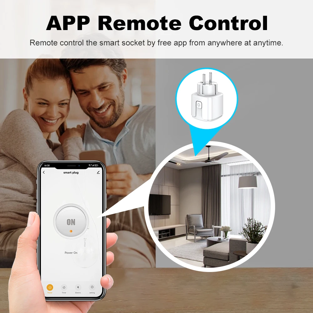 Tuya Zigbee Smart Socket European Plug 20A with Power Metering Alexa Voice Mobile APP Remote Control Google Home Yandex Alice