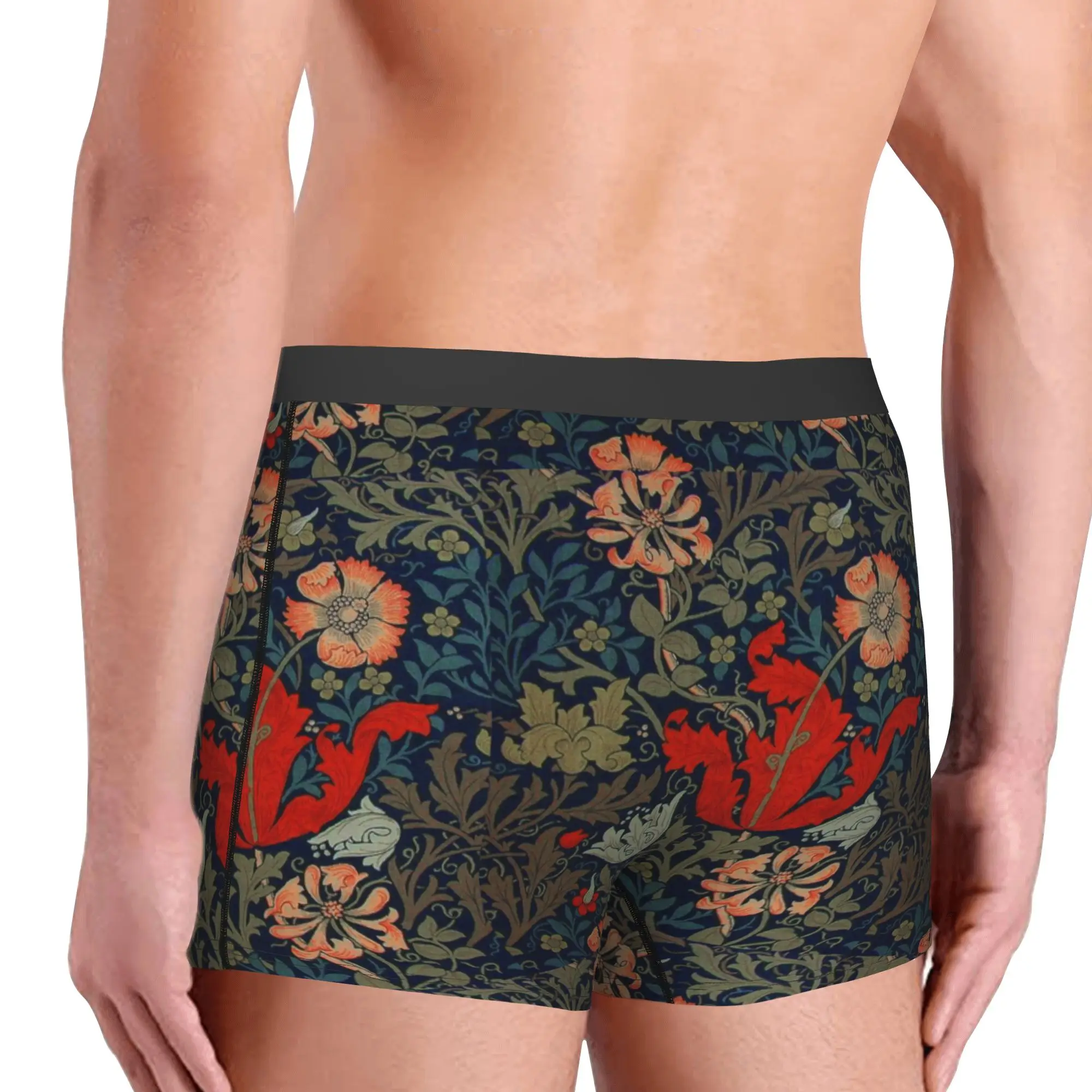 Male Fashion William Morris Compton Floral Art Nouveau Pattern Underwear  Boxer Briefs Breathable Shorts Panties Underpants