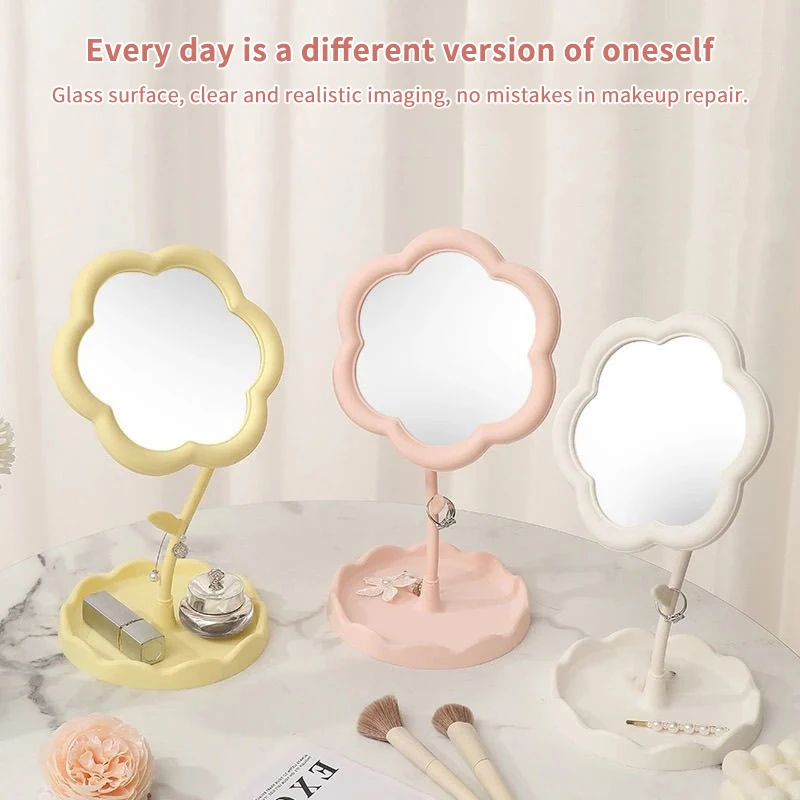 

Mirror Desktop Flower Mirrors Creative Dormitory Desktop Online Celebrity Gao Yan Value Mirrors For Bedroom Home Decor Mirror