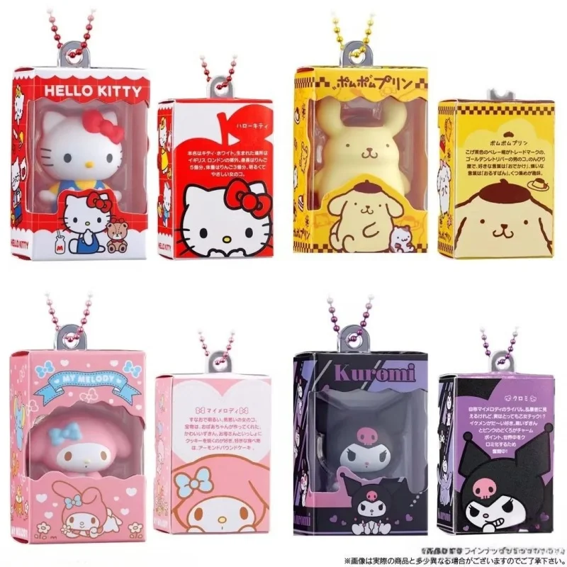Autentyczne figurki Bandai Mini Decorative Toys Kitty Cat Melody Kuromi Big Ear Dog Twin Star Blind Box, urocze figurki anime do kolekcjonowania