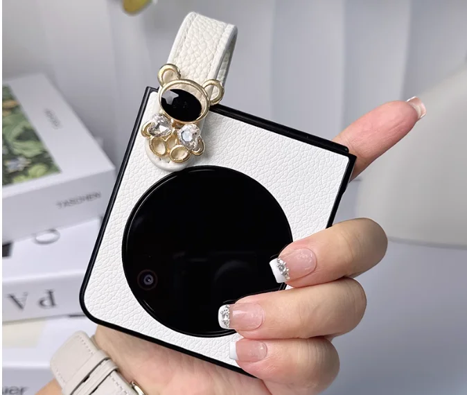 Zte Libero用の花とブレスレット付きのNubiaフラップレザーケース,キュートでファッショナブルなアクセサリー