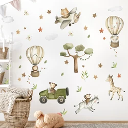 Cute Cartoon Monkeys and Animals Ride Horses Wall Stickers for Kids Room Bedroom Living Room Home Decoration Wall Decals