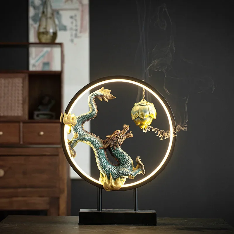 Lamp Circle Dragon Ornaments To Attract Wealth Town House Zodiac Dragon Ornaments Chinese Zen Style Home Living Room Office