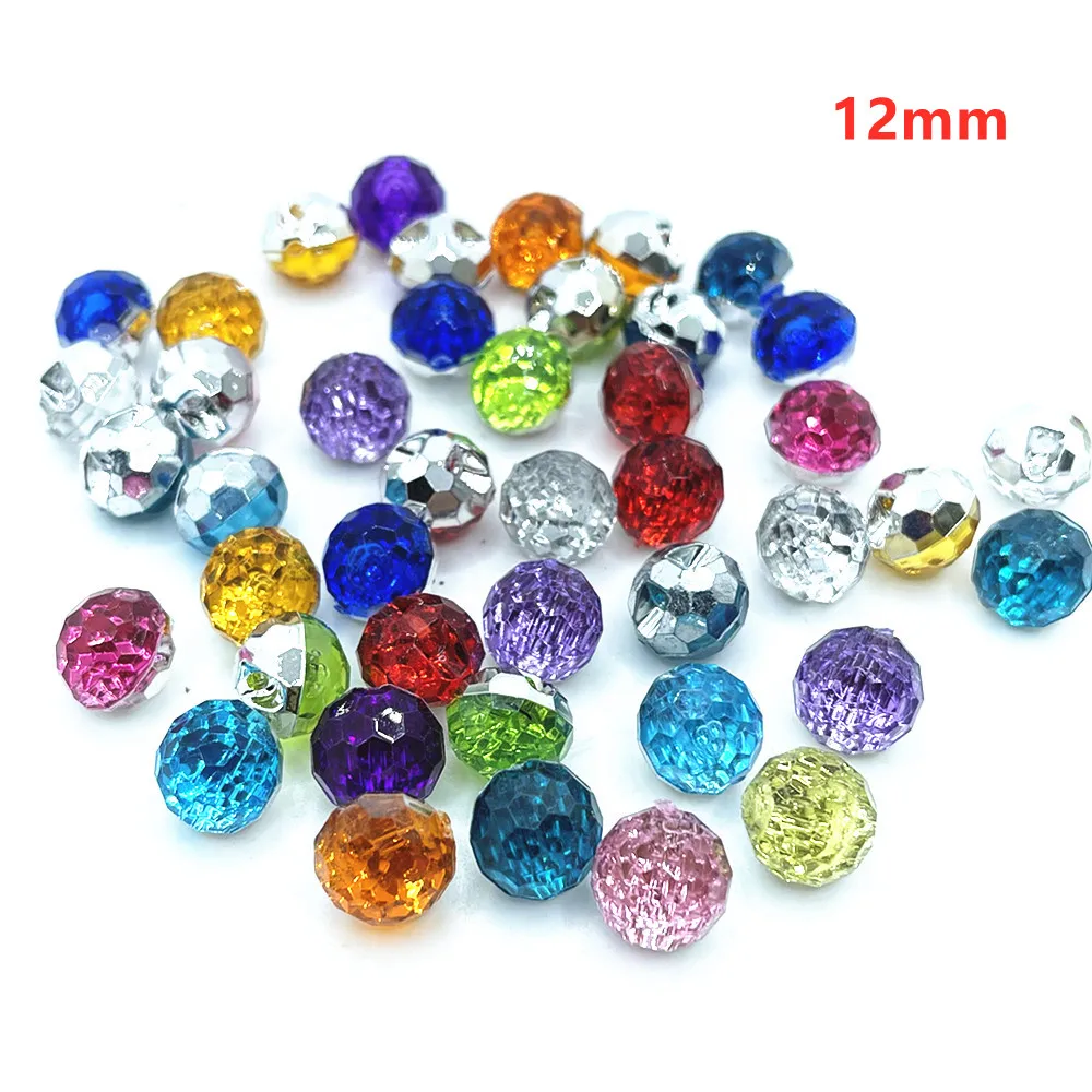 suoja 50PCS mix color Clear Flower Round Plastic Buttons Half Ball 11mm 12mm 13mm Sewing Craft U PICK