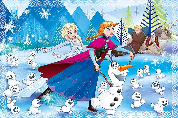 Frozen Elsa Anna Olaf Cartoon Image Ice World Disney Puzzles 300 500 1000Pcs Paper Jigsaw For Girls Kids Teen Friend Gifts Toy