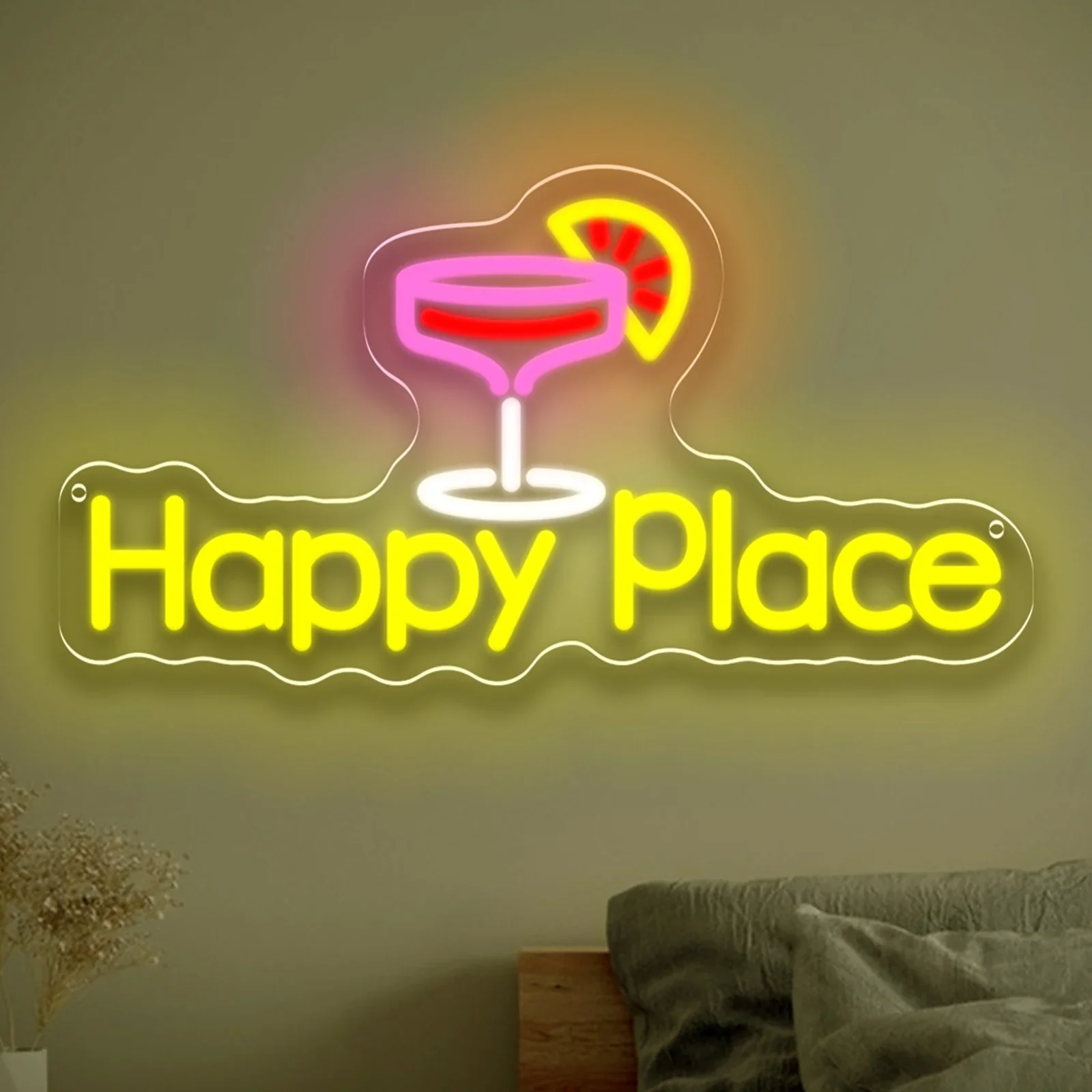ハッピープレイス-ネオンサイン-カクテル-led-ネオンライトサイン-寝室-ホーム-クラブ-バー-パーティー-ウォールアート-デコレーション-usb調光式-女性へのギフト