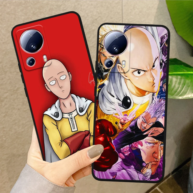 Anime One-Punch Man Cool Cover For Xiaomi Mi 14 13 12X 12 11 11T 11i 10T 10 Pro Lite Ultra 5G Black Phone Case