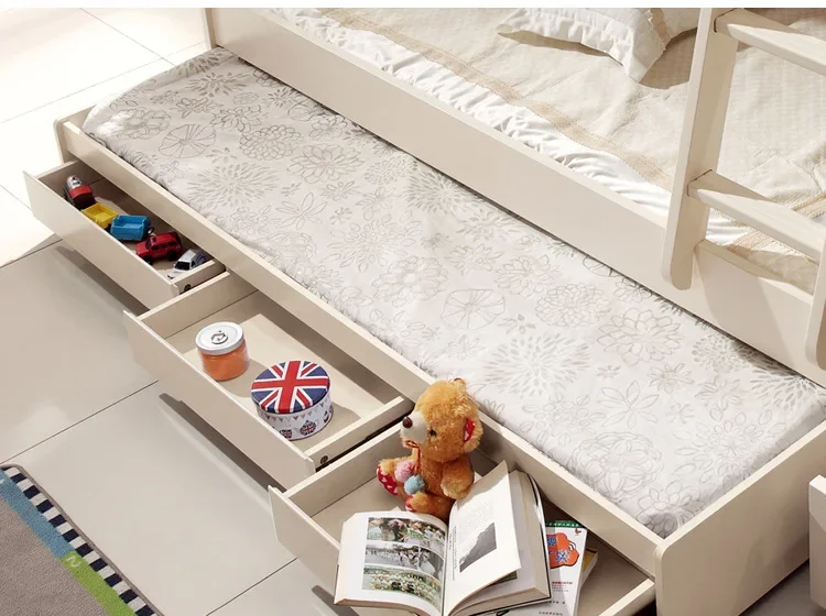 

l # Solid Wood Children'S Bed Princess Boy Double Bed Mother Adult combination Bunk Bed