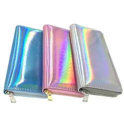 Fashion Colorful Laser Women Wallets Long Zipper Purses Ladies Money Phone Card Holder Holographic Female Clutch 2024