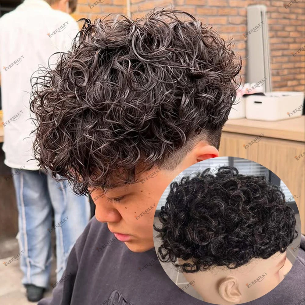 

Вьющиеся серые человеческие волосы Прочная кожа ПУ База Мужской парик 20 мм Локон 1B20 1B80 Натуральная линия волос Мужской парик Мягкая кожа 0,1 мм Силиконовый парик