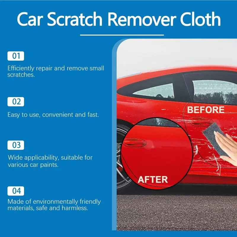 Nanosparkle Cloth For Car Scratches 6Pcs Nano Car Scratch Remover Reusable Nanosparkle Cloth Restores Color Auto Scratch Remover