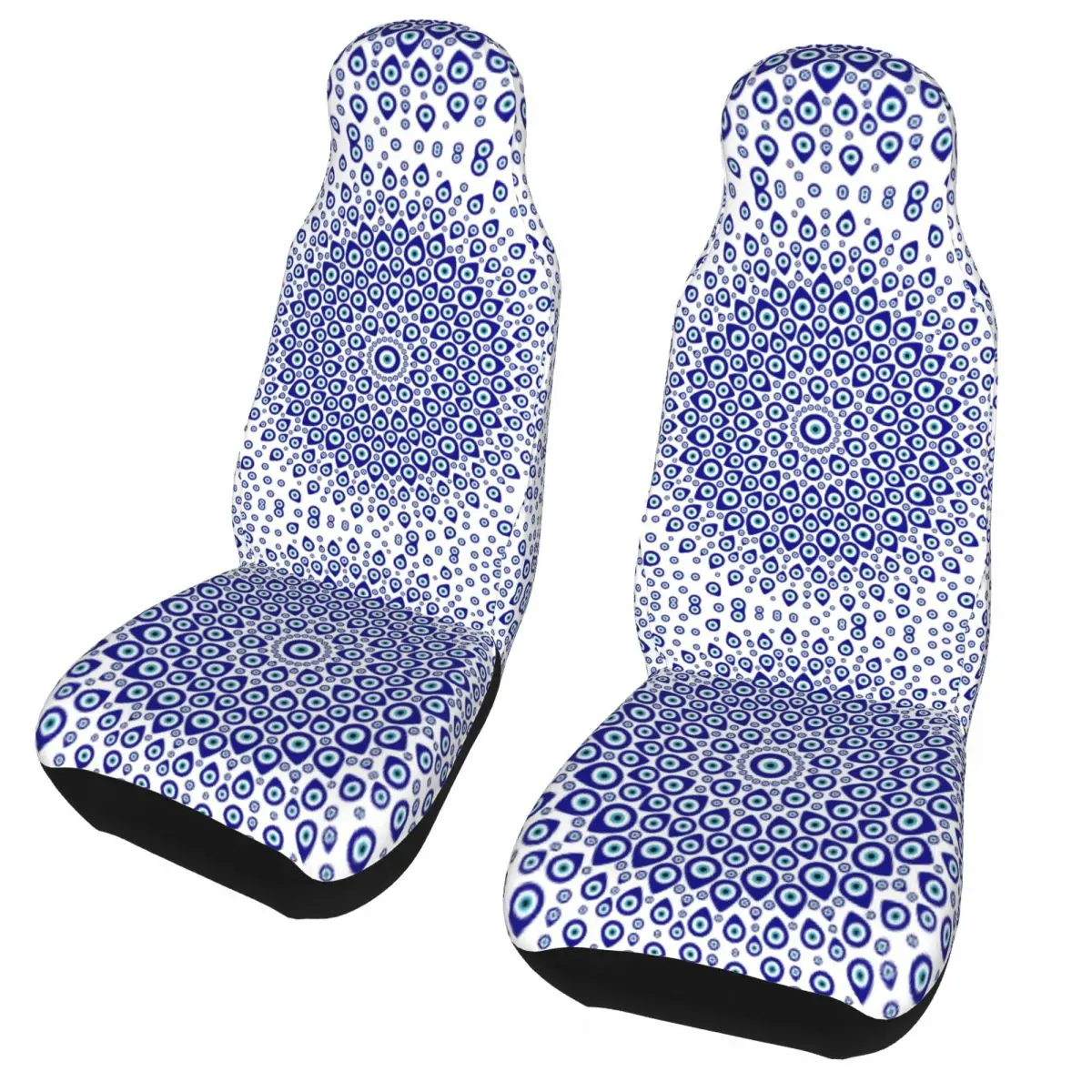 Nazar Amulet Turkish Evil Eye Circular Universal Car Seat Cover Auto Interior Women Blue Boho Auto Seat Cover Fiber Car Styling