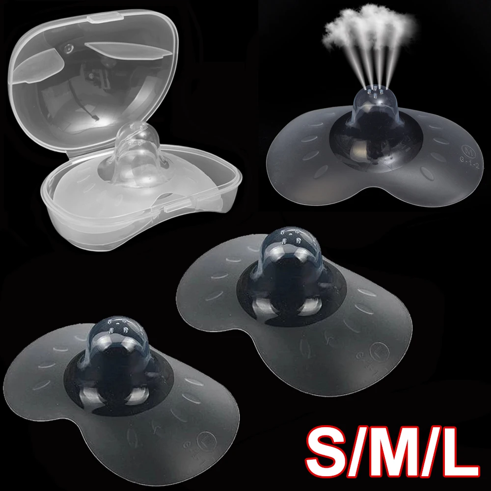 Silicone Breast Milk Without Milk Bin Nipple Protective Cover Assists Feeding Invagination Traction and Bite-proof Breast Patch