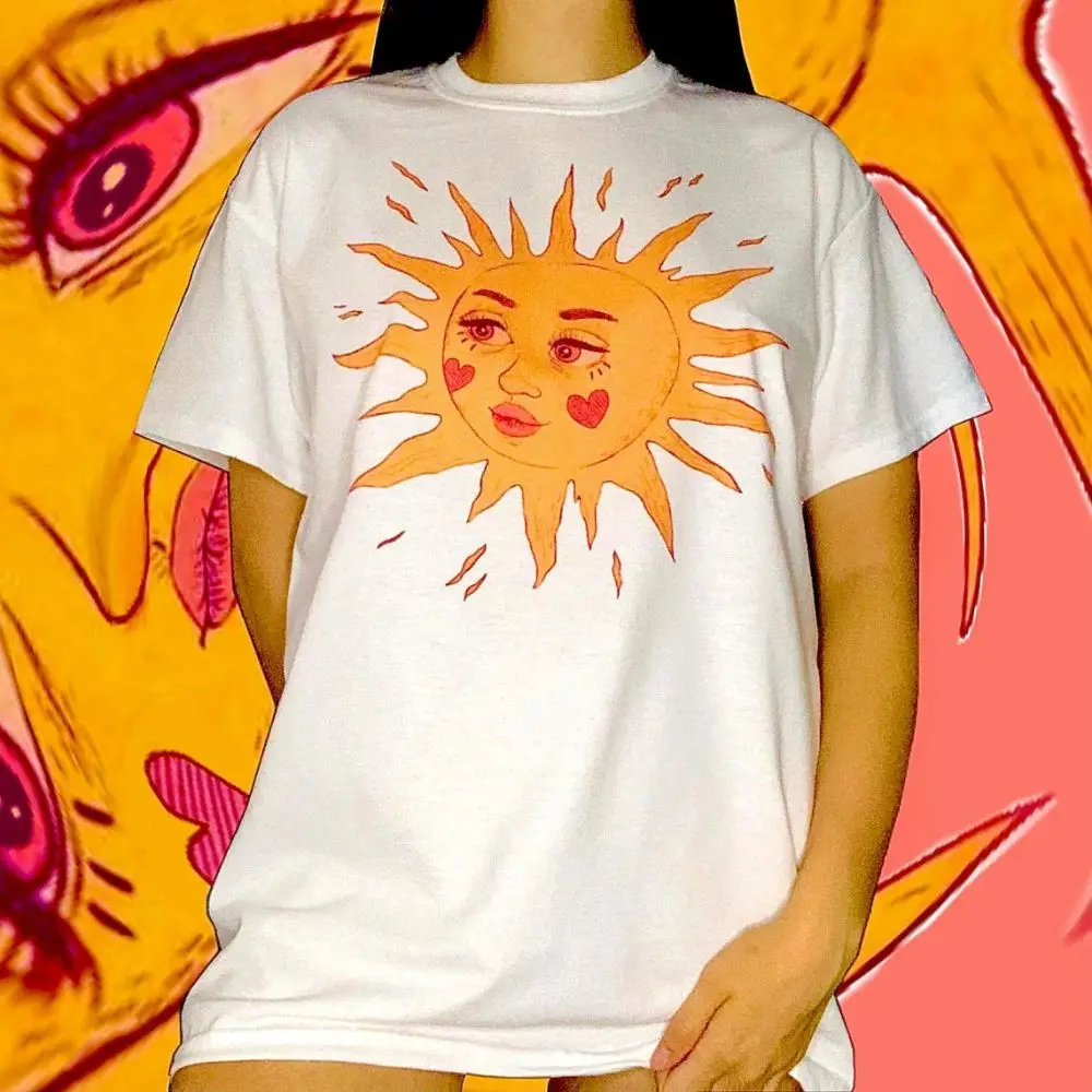 

Sun Kissed Graphic Tee Celestial Festival Y2k Boho Sunshine T Shirt Cute Vintage Summer 90s Graphic Tees Coquette Clothes