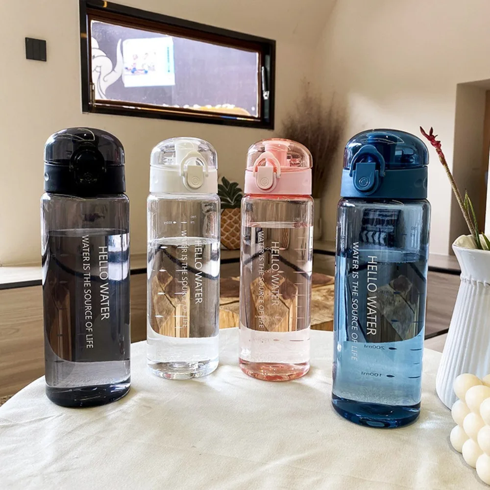 Summer Sports Student Water Cup Large Capacity Ins Style Cute Cup for Girls Outdoor Portable High Temperature Resistant Plastic